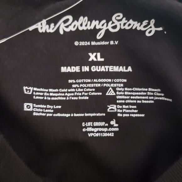 NEW!! Rolling Stones Girls Juniors SIZE XL Short Sleeve Black Crop Top Festival - Picture 7 of 9
